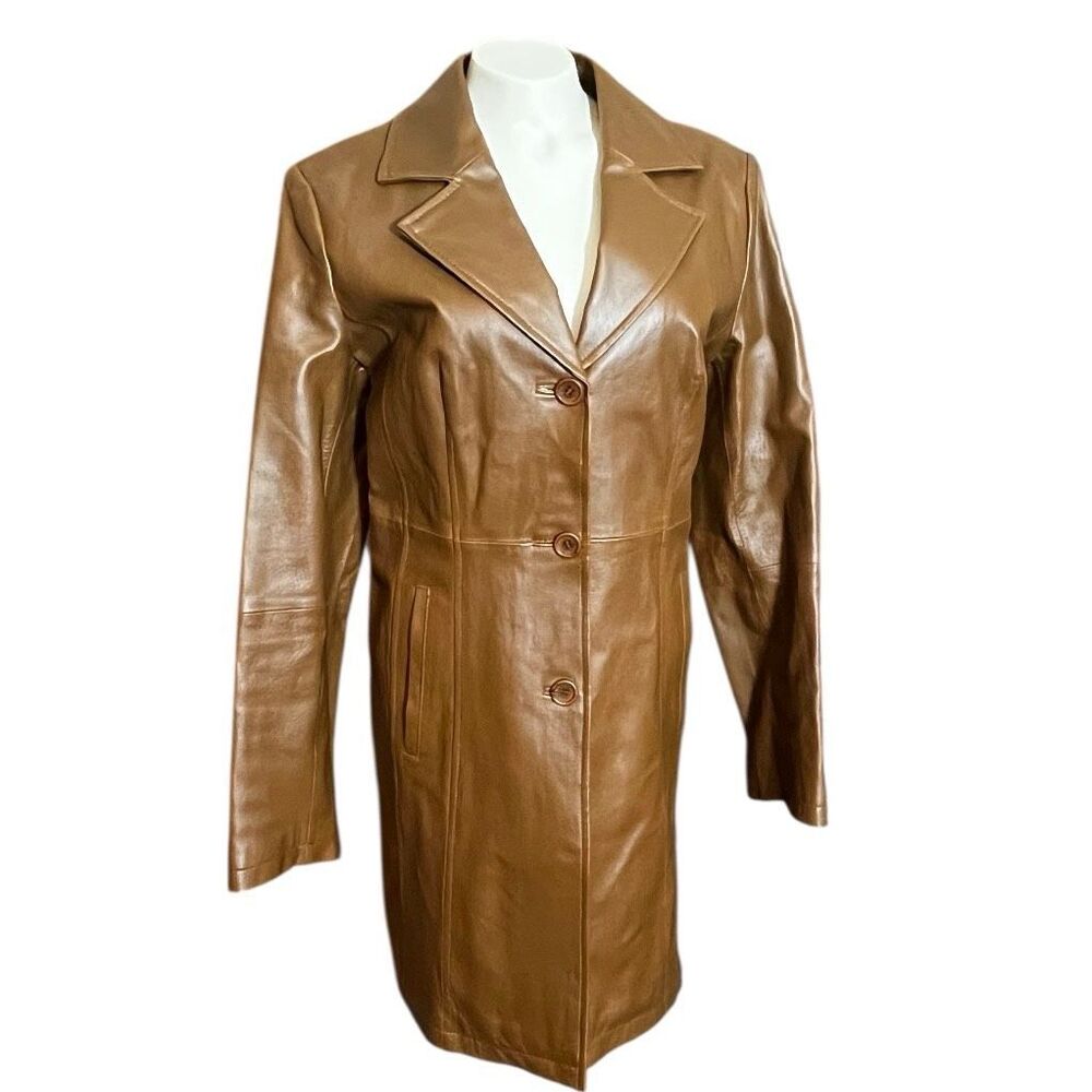 Chadwick’s Vintage Chocolate Brown Leather Button Front Jacket